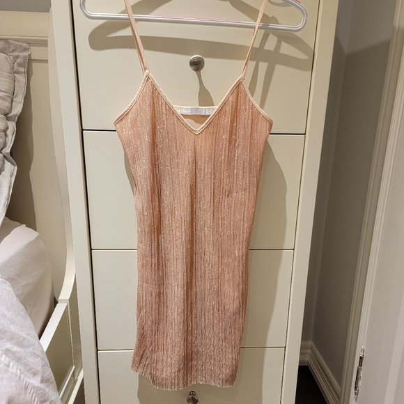 Light Pink Shimmery Slip Dress - US 2 - Picture 1 of 3